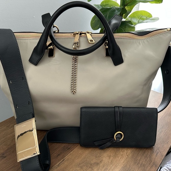 Chloe Handbags - Chloe STUNNING Faye Day Black and Cream